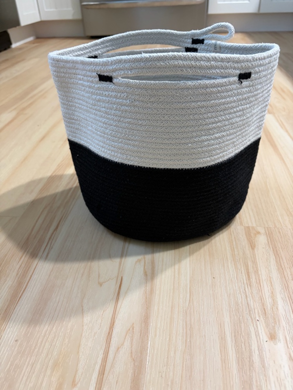 Black and White Rope Storage Basket